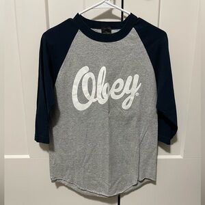 Mens Obey Baseball Tee